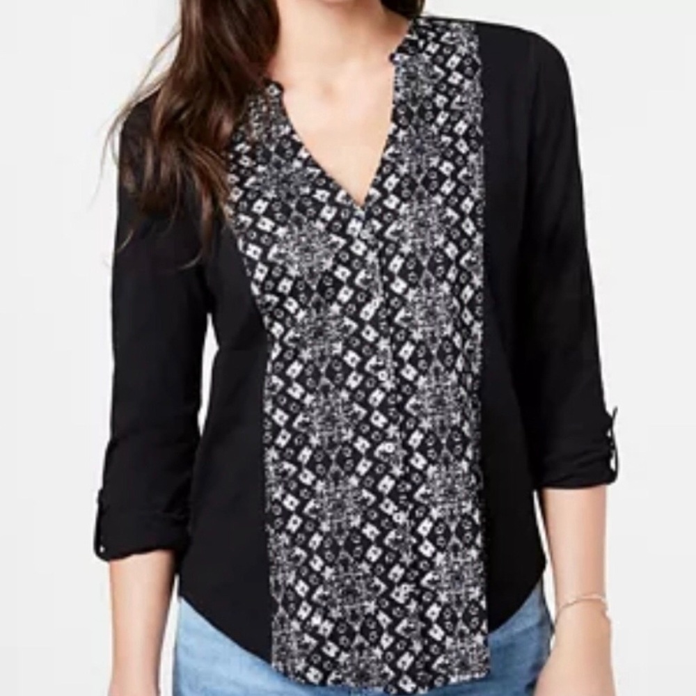 Lucky Brand Long Sleeve Button Front Top NWT Sz M